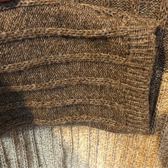 Vintage Wool Cotton Blend Chunky Knit Oversize Turtleneck Sweater Medium - Picture 7 of 8